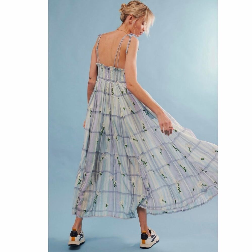 Free People Willow Saltwater Combo Maxi Dress Large - Picture 2 of 5